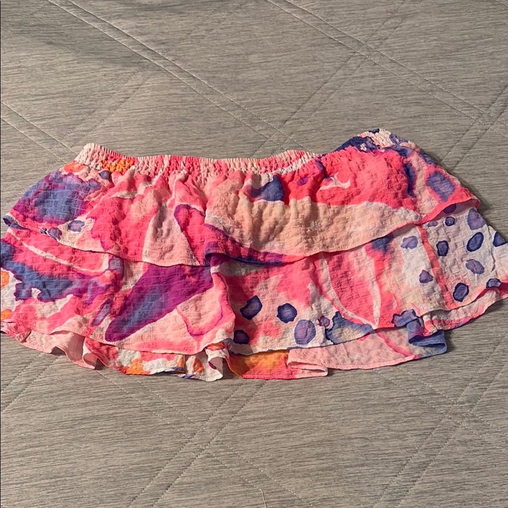 Lilly Pulitzer Pink and Purple Ruffle Crop Top